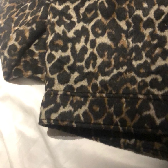 New Marciano leopard print moto crop blazer jacket S - Picture 8 of 11